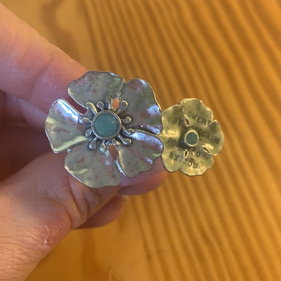 Pilgrim silver ring with blue detailing - Picture 2 of 3